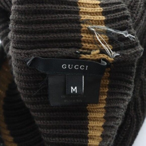 Gucci Beanie Knit Cap Logo Bicolor M Brown GY03 MQ OH main image 9